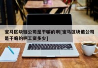 宝马区块链公司是干嘛的啊[宝马区块链公司是干嘛的啊工资多少]