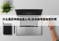 什么是区块链加盟公司[区块链项目加盟代理]